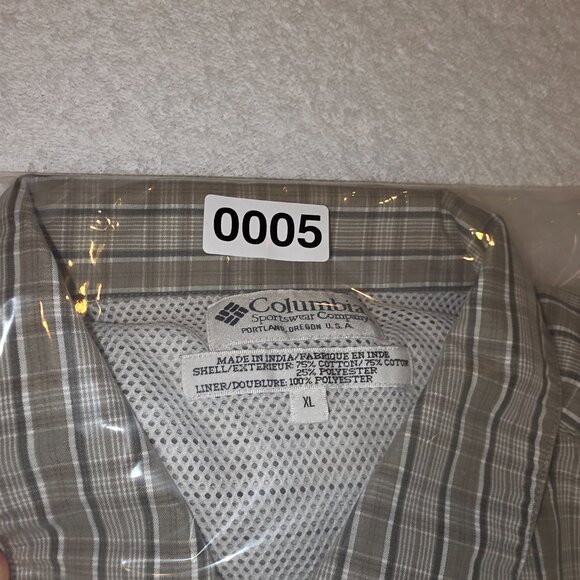 Columbia Shirt Mens XL Short Sleeve Button-down Olive Plaid - Picture 7 of 7